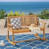 Streamdale Acacia Wood Rocking Love Seat Timeless Family Comfort for Generations