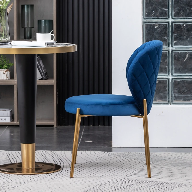 Velvet Upholstery Dining Chair, Blue