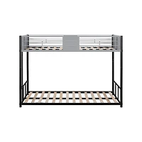 Simplie Fun Metal Twin over Twin Bunk Bed with Vent Board/ Heavy-duty Sturdy Metal/ Noise Reduced/ Safety Guardrail/ Trundle for Flexible Space/ Bunk