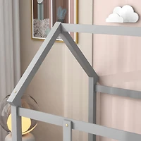 Streamdale Twin Size Wooden House Bed with Guardrails