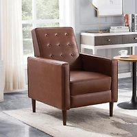 Streamdale Mid-Century Recliner with Waffle Stich Upholstery