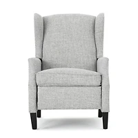 Streamdale Luxurious Wingback Recliner Soft Fabric with Birch Legs