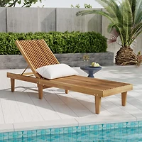 Streamdale Chic Wooden Chaise Lounge for Outdoor Relaxation and Style