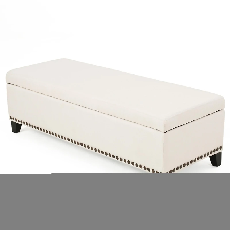 Streamdale Studded Chain-Link Ottoman for Living Room Comfort and Style