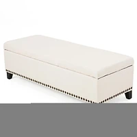 Streamdale Studded Chain-Link Ottoman for Living Room Comfort and Style