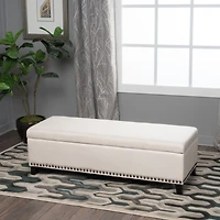 Streamdale Studded Chain-Link Ottoman for Living Room Comfort and Style