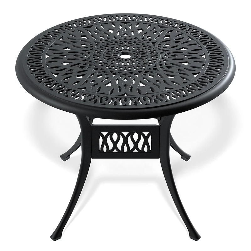 Streamdale 35" Cast Aluminum Patio Table with Umbrella Hole