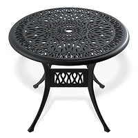 Streamdale 35" Cast Aluminum Patio Table with Umbrella Hole