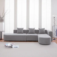 Streamdale Modern L shape boucle Sofa with curved seat (facing right)