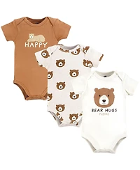 Hudson Baby Boys Unisex Soft Cotton Bodysuit Triple Pack