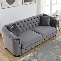 Streamdale Furniture 3-seater + 3-seater Combination sofa.Velvet Grey