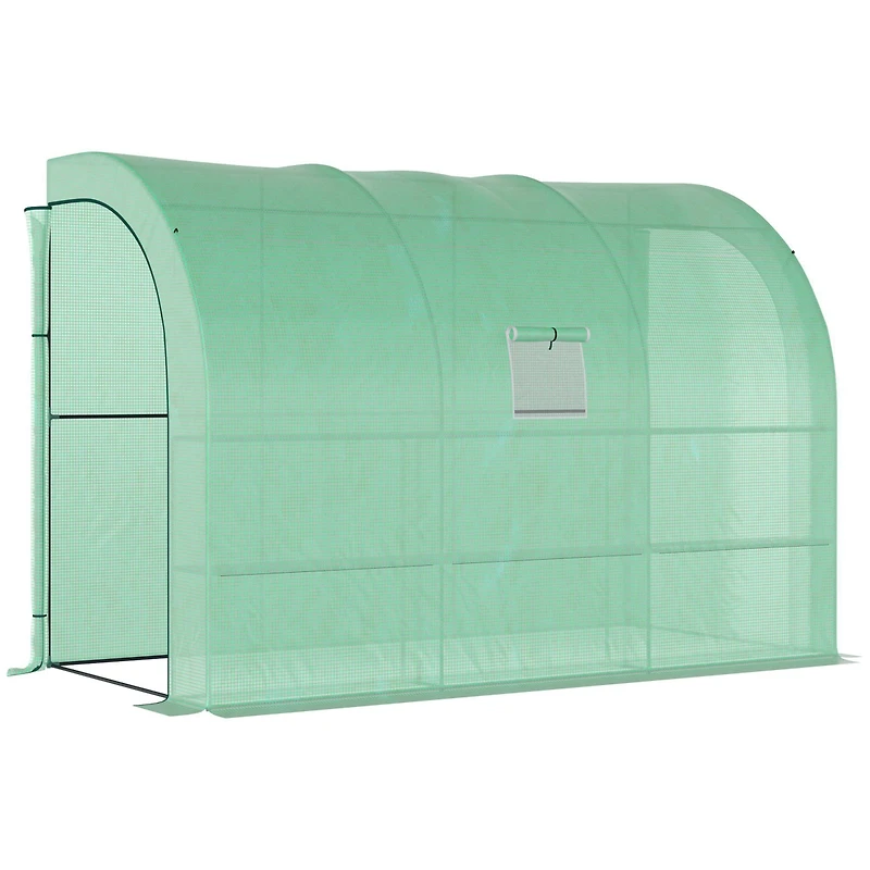 Walk-In Greenhouse with Galvanized Frame, Shelves, and Uv Resistant Cover