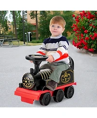 6V Electric Kids Ride On Train Motorized Toy w/ Track & 6 Wheels