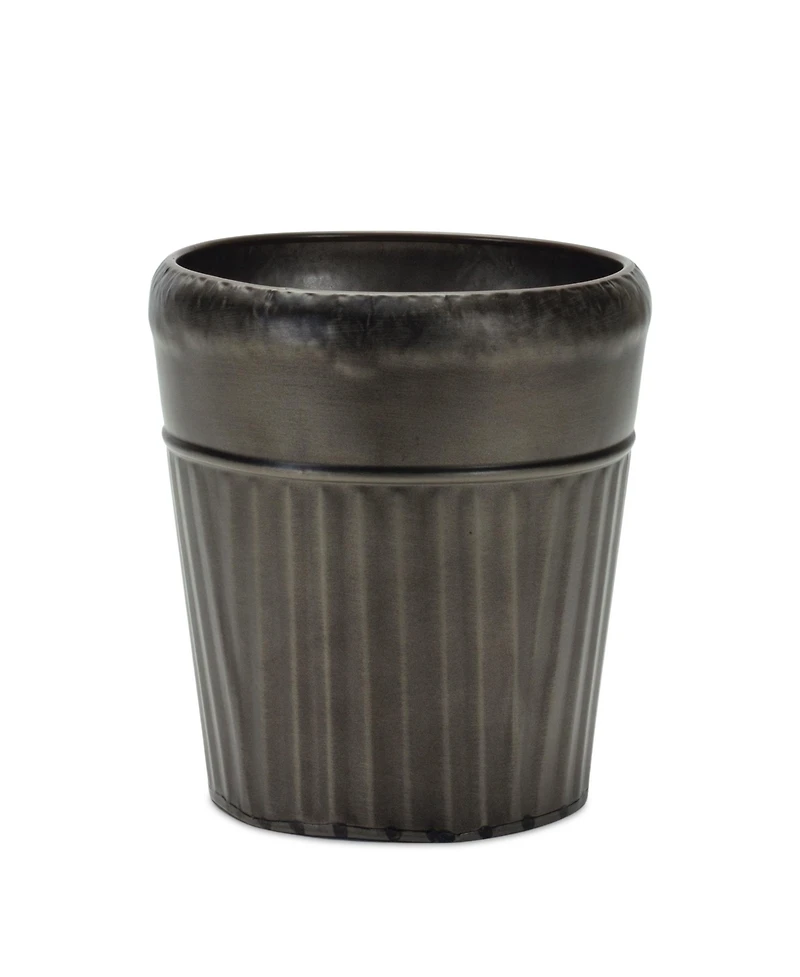 Slickblue Pewter Metal Planter With Tapered Design (Set of 3)