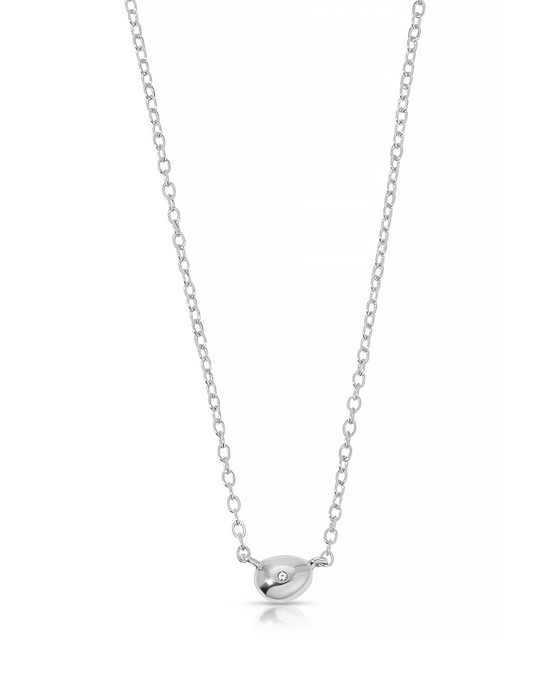 Ettika Polished Dainty Pebble Pendant Necklace
