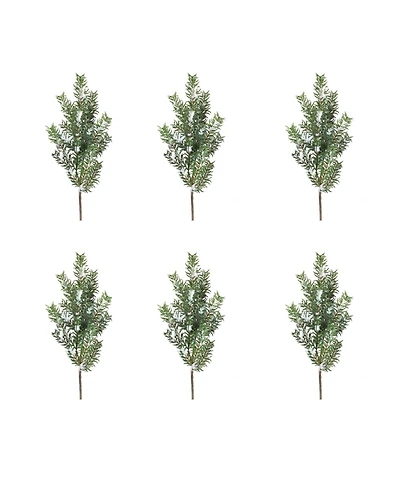 Slickblue Set of 6 Snow Pine Sprays for Seasonal Decoration