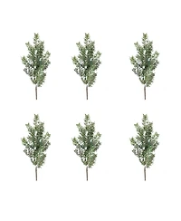 Slickblue Set of 6 Snow Pine Sprays for Seasonal Decoration