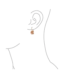 Bling Jewelry Rose Flower Drop Earrings French Wire Black Oxidized Sterling Silver