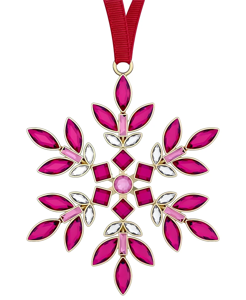 Swarovski Red Crystal Hanging Snowflake Ornament