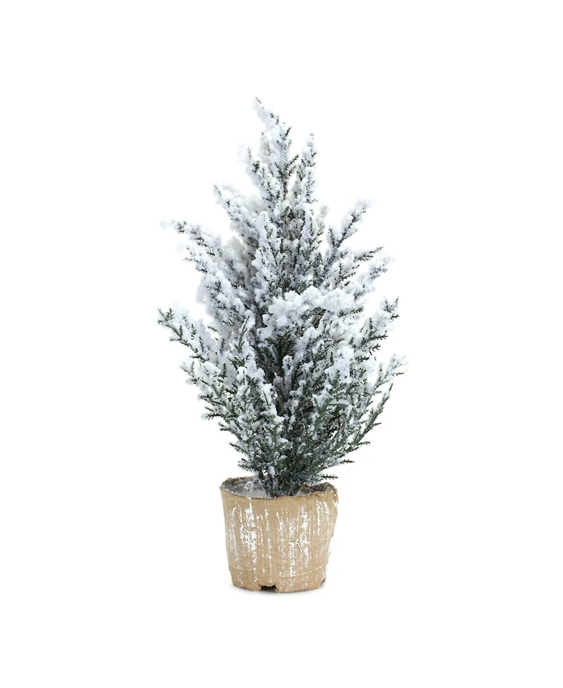 Premium Potted Snowy Pine Tree Set (Set of 6) - Authentic-Looking 12" Artificial Trees for Seasonal and Holiday Delights