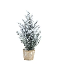 Premium Potted Snowy Pine Tree Set (Set of 6) - Authentic-Looking 12" Artificial Trees for Seasonal and Holiday Delights