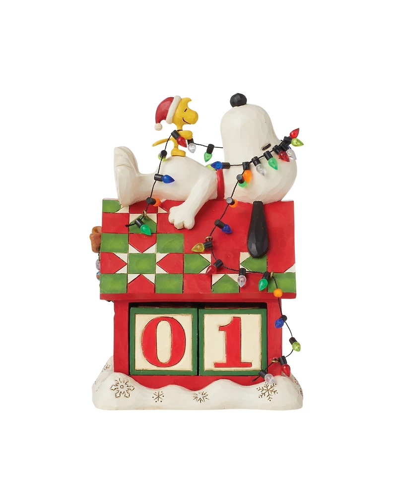 Jim Shore Peanuts Snoopy and Woodstock Countdown Calendar Figurine