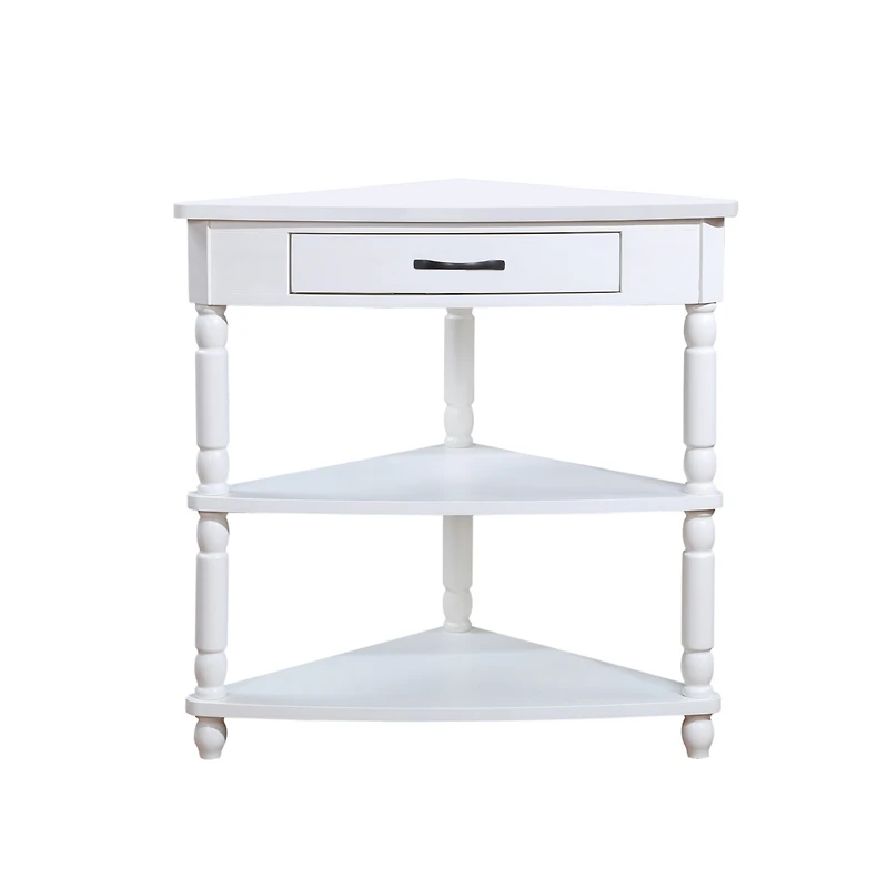 Streamdale Furniture Space-Saving Triangular Corner Table with Solid Wood Legs for Small Spaces
