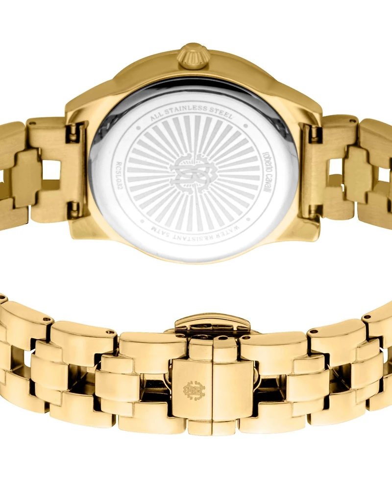 Roberto Cavalli Women's Quartz Gold-tone Stainless Steel Watch 30mm