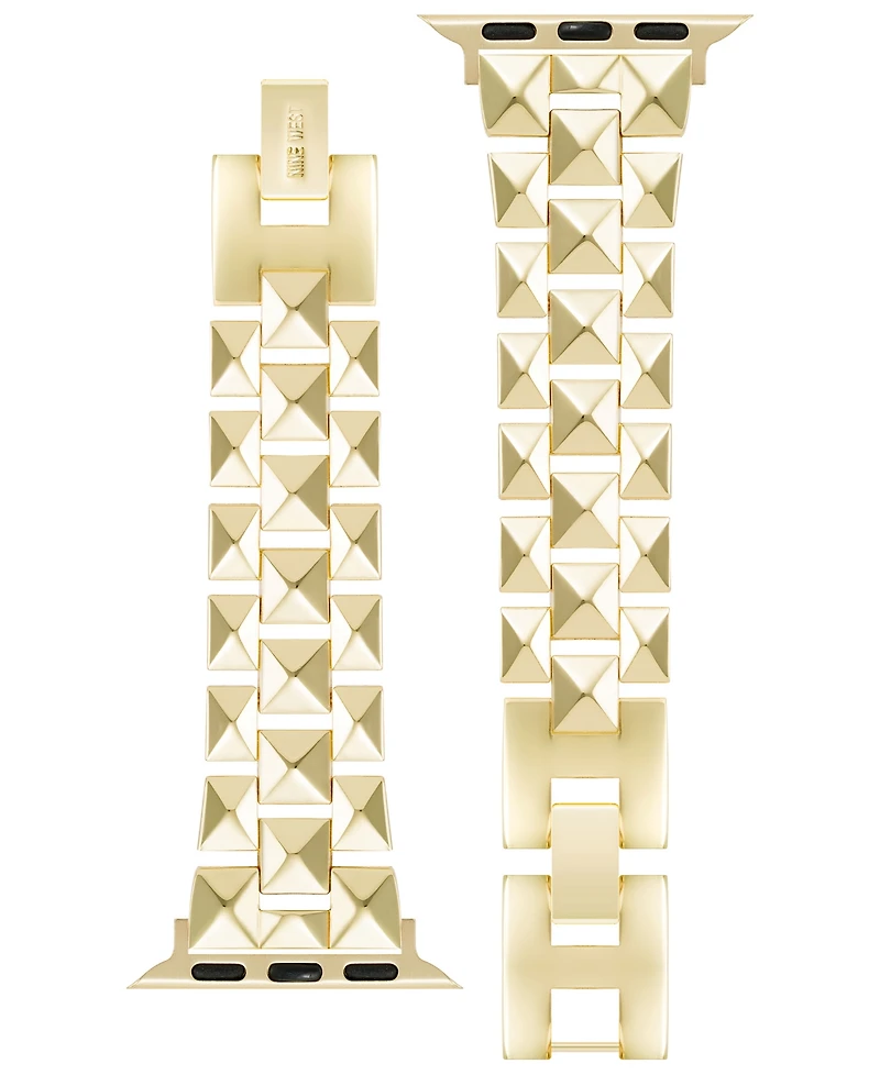 Nine West Women's Gold-Tone Alloy Pyramid Link Bracelet Designed for 38/40/41mm Apple Watch