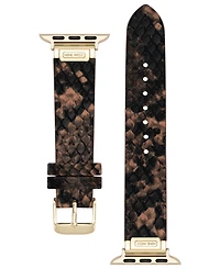 Nine West Women's Brown Snake Skin Pattern Leather Band Designed for 38/40/41mm Apple Watch