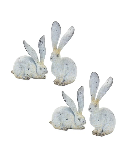 Slickblue Weathered Stone Rabbit Statue (Set of 4)