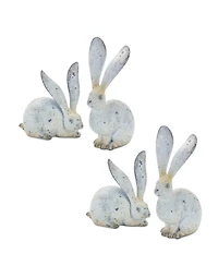 Slickblue Weathered Stone Rabbit Statue (Set of 4)