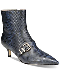 Things Ii Come Women's Jazzy Luxurious Pointed-Toe Kitten Heel Buckled Shooties