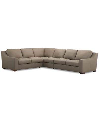 Closeout! Kovner 4-Pc. Leather Sectional L-Shaped Set, Created for Macy's