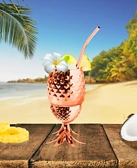 Oggi 12oz Stainless Steel Pineapple Cup with Stand & Lid