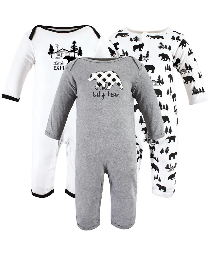 Hudson Baby Boys Unisex Triple Full-Body Suit Pack