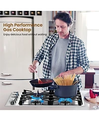 Sugift 30 Inch Gas Cooktop with 4 Powerful Burners and Abs Knobs