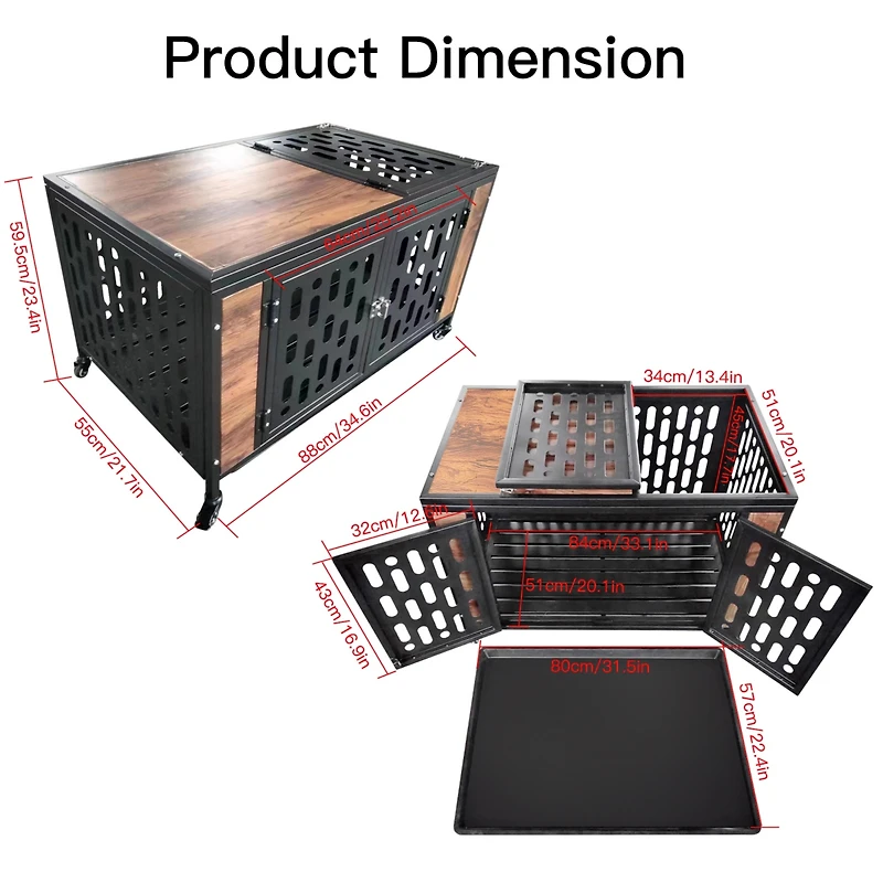 Secure and Spacious Indoor Dog Cage for Rest, Safety, and Training