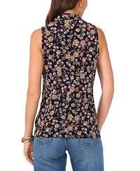 Vince Camuto Women's Floral Crossover Wrap-Front Sleeveless Top