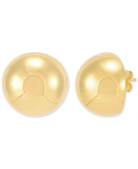 Polished Half Bead Stud Earrings in 14k Gold