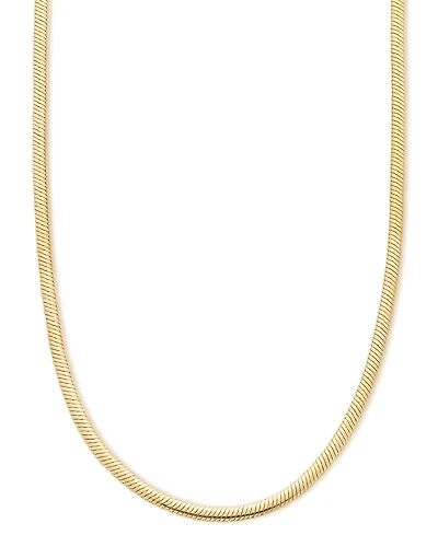 Italian Gold Polished Half Round Snake Link 18" Chain Necklace in 10k Gold