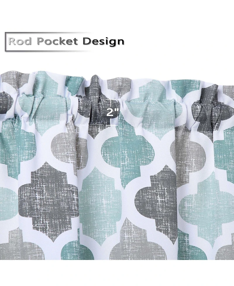 Caromio Geometric Quatrefoil Cotton Blend Kitchen Swag Valance Curtain Pair, 56" x 36"