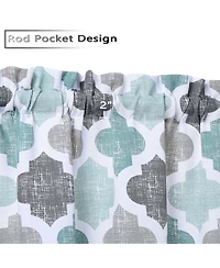 Caromio Geometric Quatrefoil Cotton Blend Kitchen Swag Valance Curtain Pair, 56" x 36"