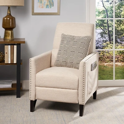 Streamdale Contemporary Push-Back Recliner with Nailhead Accents for Relaxation
