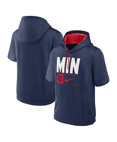 Nike Men's Navy Minnesota Twins Tri Code Lockup Short Sleeve Pullover Hoodie