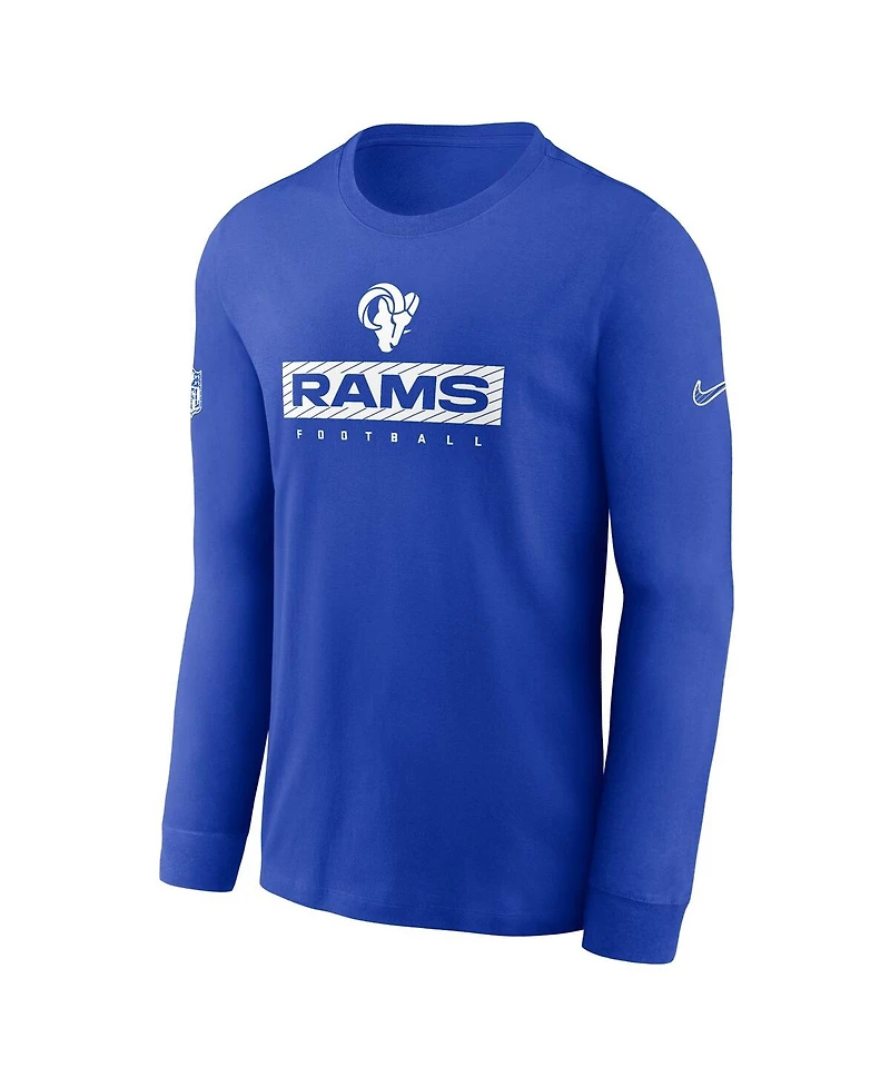 Nike Men's Royal Los Angeles Rams Sideline Performance Long Sleeve T-Shirt