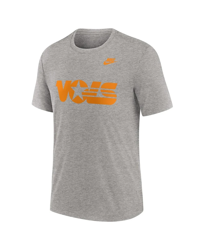 Nike Men's Heather Gray Tennessee Volunteers Blitz Evergreen Legacy Primary Tri-Blend T-Shirt