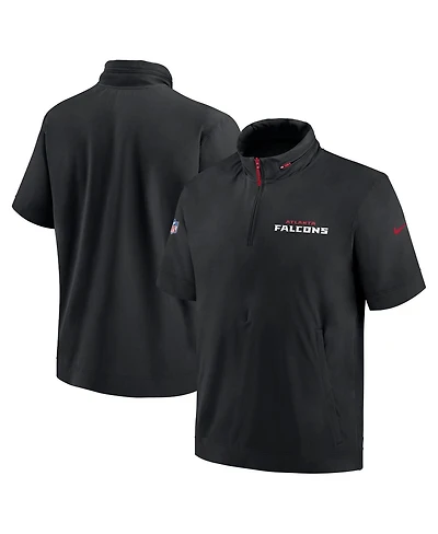 Nike Men's Black Atlanta Falcons 2024 Sideline Coach Short Sleeve Half-Zip Hoodie Jacket