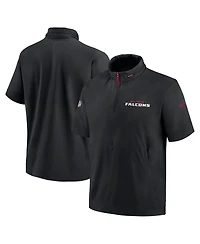 Nike Men's Black Atlanta Falcons 2024 Sideline Coach Short Sleeve Half-Zip Hoodie Jacket