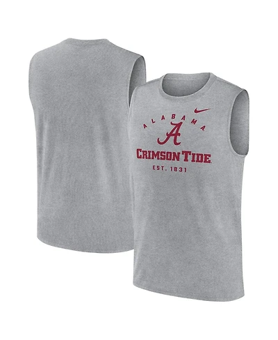 Nike Men's Heather Gray Alabama Crimson Tide Primetime Legend Lock Up Performance Muscle Tank Top